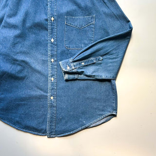 90's～00's American eagle デニム スタンドカラー L/Sシャツ