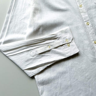 00's Van Heusen ホワイト リネン×レーヨン L/Sシャツ