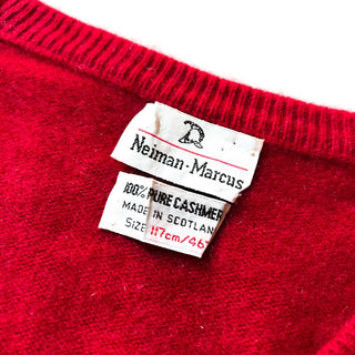 70's〜80's "made in scotland" Neiman Marcus ''pure cashmere'' Vネック ニット セーター