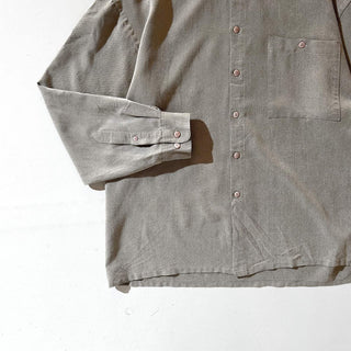90's pierre cardin 無地 レーヨン×ポリエステル "比翼ボタンダウン" L/Sシャツ