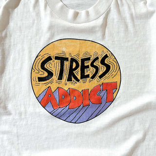 90's "made in USA" SCREEN STARS "STRESS ADDICT" プリント Tシャツ