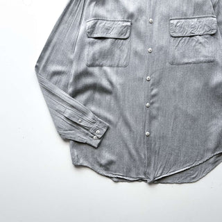 90's～ BACHRACH レーヨン フラップ L/Sシャツ