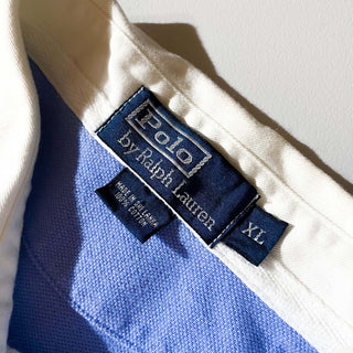 90's～ RALPH LAUREN ブルー×イエロー ボーダー S/Sラガーシャツ