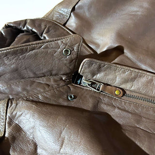 90's～00's LEATHER LIMITED 地図柄 レザー A２タイプ ブルゾン ジャケット