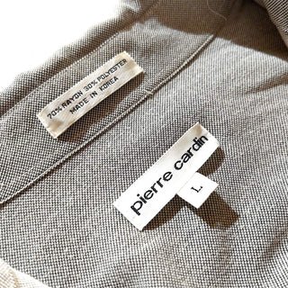 90's pierre cardin 無地 レーヨン×ポリエステル "比翼ボタンダウン" L/Sシャツ
