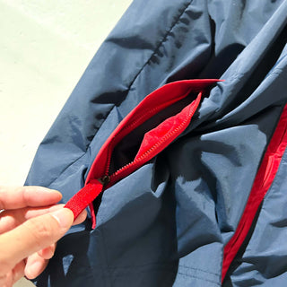 90's～00's OLD COLLEGE レッド×ネイビー 2トーン ドローコード シェル ベスト