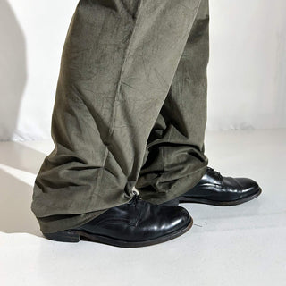 90's～ "deadstock" LANDS' END ２タック コーデュロイ パンツ (OLIVEDRAB 30×32)
