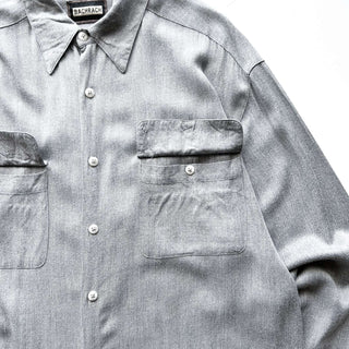 90's～ BACHRACH レーヨン フラップ L/Sシャツ