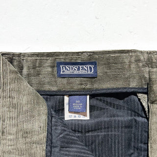 90's～ "deadstock" LANDS' END ２タック コーデュロイ パンツ (OLIVEDRAB 30×32)
