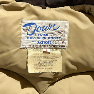 70's～80's SCHOTT ブラウン ウエスタンヨーク ダウン ベスト