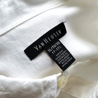 00's Van Heusen ホワイト リネン×レーヨン L/Sシャツ