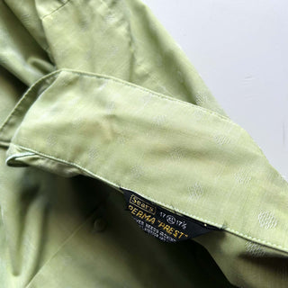 70's SEARS ピスタチオ 総柄 オープンカラー L/Sシャツ