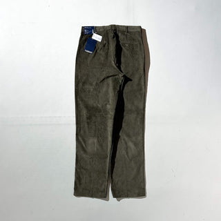 90's～ "deadstock" LANDS' END ２タック コーデュロイ パンツ (OLIVEDRAB 30×32)