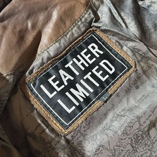 90's～00's LEATHER LIMITED 地図柄 レザー A２タイプ ブルゾン ジャケット