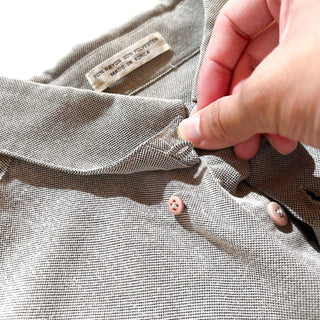 90's pierre cardin 無地 レーヨン×ポリエステル "比翼ボタンダウン" L/Sシャツ