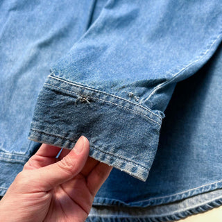 90's～00's American eagle デニム スタンドカラー L/Sシャツ
