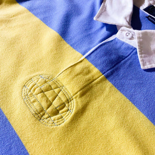 90's～ RALPH LAUREN ブルー×イエロー ボーダー S/Sラガーシャツ