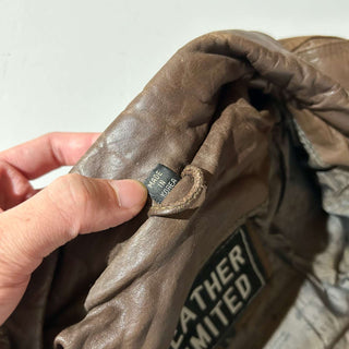 90's～00's LEATHER LIMITED 地図柄 レザー A２タイプ ブルゾン ジャケット