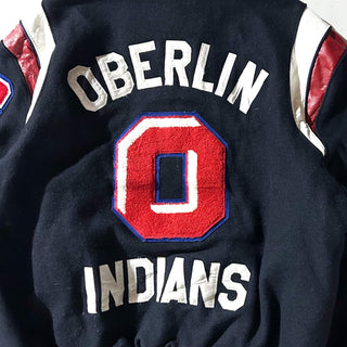～80's "made in USA" Holloway "OBERLIN INDIANS" ウール メルトン ブルゾン ジャケット