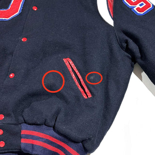 ～80's "made in USA" Holloway "OBERLIN INDIANS" ウール メルトン ブルゾン ジャケット