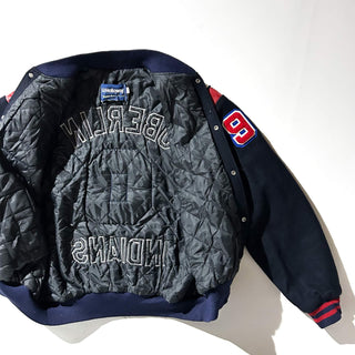 ～80's "made in USA" Holloway "OBERLIN INDIANS" ウール メルトン ブルゾン ジャケット