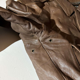 90's～00's LEATHER LIMITED 地図柄 レザー A２タイプ ブルゾン ジャケット