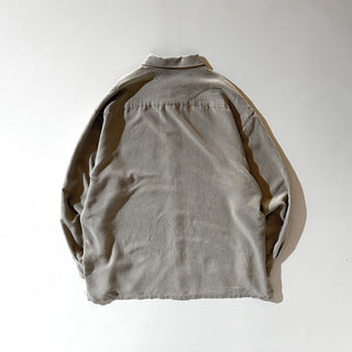 90's pierre cardin 無地 レーヨン×ポリエステル "比翼ボタンダウン" L/Sシャツ