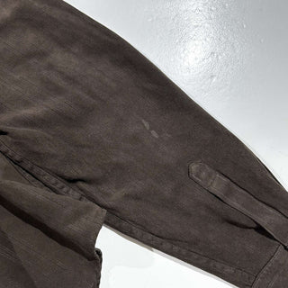 00's Claiborne ブラウン ピーチスキン レギュラーカラー L/Sシャツ