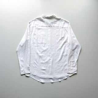 00's Van Heusen ホワイト リネン×レーヨン L/Sシャツ