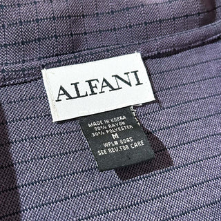 90's ALFANI レーヨン×ポリエステル チェック オープンカラー L/Sシャツ