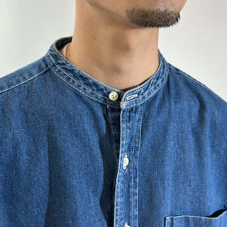 90's～00's American eagle デニム スタンドカラー L/Sシャツ