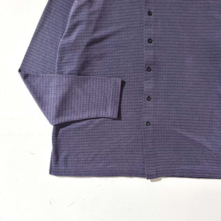 90's ALFANI レーヨン×ポリエステル チェック オープンカラー L/Sシャツ