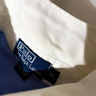 90's～ RALPH LAUREN ブルー×イエロー ボーダー S/Sラガーシャツ