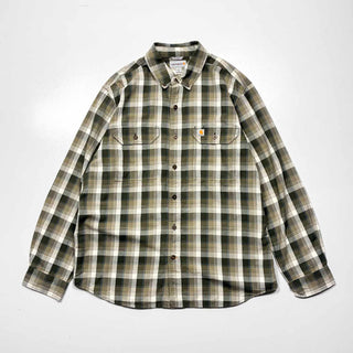 10's～ CARHARTT "RELAXED FIT" インドコットン B.D. チェック L/S シャツ