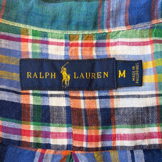 10's~ RALPH LAUREN リネン チェック S/S シャツ