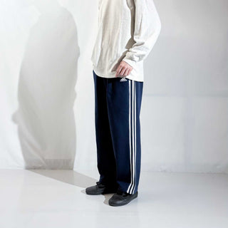 10's adidas ライン スウェット パンツ (ネイビー×ホワイト)