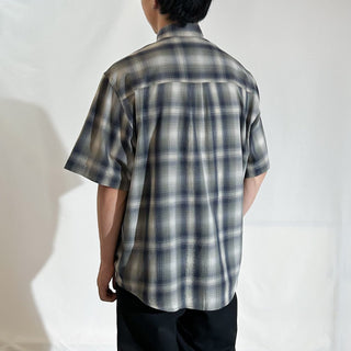 00's Munsingwear オンブレ風 チェック ボタンダウン S/Sシャツ