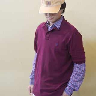 00's Ralph Lauren S/Sポロシャツ(ワインレッド)