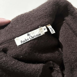 90's Andre Christian ブラウン ウール メルトン カバーオール ジャケット