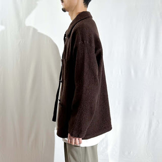 90's Andre Christian ブラウン ウール メルトン カバーオール ジャケット