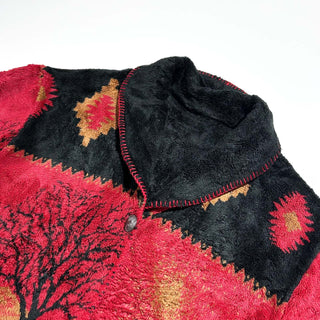 00's Cold Water Creek コンチョボタン 馬 アニマル リバーシブル フリース ジャケット