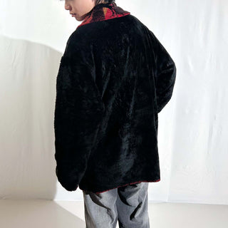 00's Cold Water Creek コンチョボタン 馬 アニマル リバーシブル フリース ジャケット