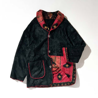 00's Cold Water Creek コンチョボタン 馬 アニマル リバーシブル フリース ジャケット