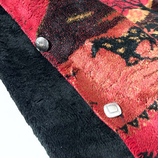 00's Cold Water Creek コンチョボタン 馬 アニマル リバーシブル フリース ジャケット