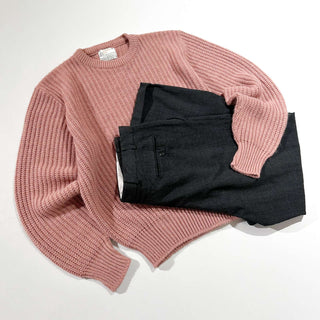 90's "made in USA" London Fog ダスティピンク ヴァージンアクリル ニット セーター