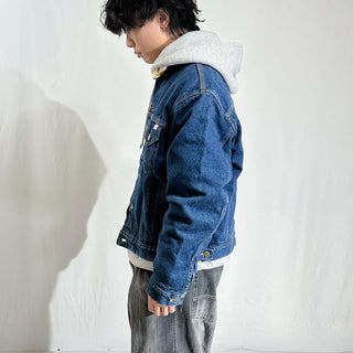 80's carhartt "100years Model" 裏フランネル トラッカー デニム ジャケット