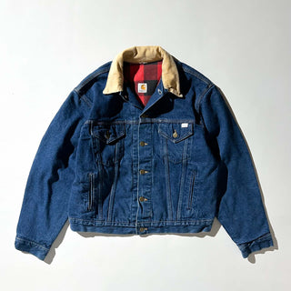 80's carhartt "100years Model" 裏フランネル トラッカー デニム ジャケット