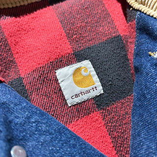 80's carhartt "100years Model" 裏フランネル トラッカー デニム ジャケット