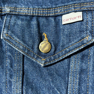 80's carhartt "100years Model" 裏フランネル トラッカー デニム ジャケット
