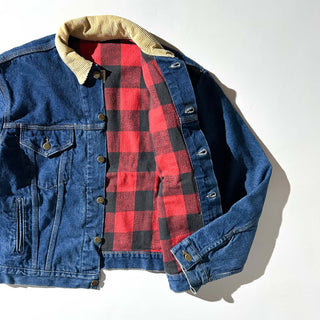 80's carhartt "100years Model" 裏フランネル トラッカー デニム ジャケット